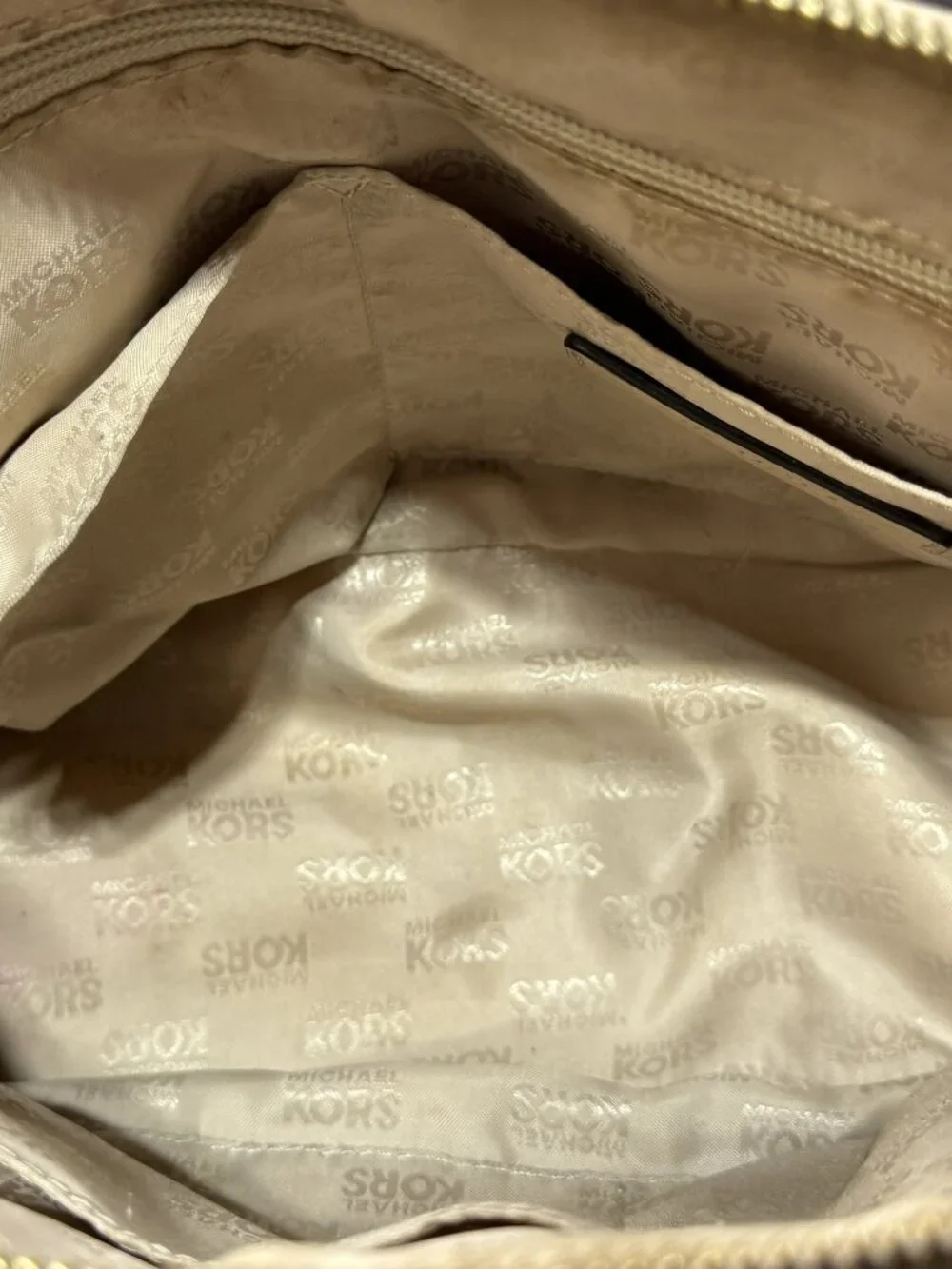 Michael Kors Emmy Large Dome Satchel - Beige